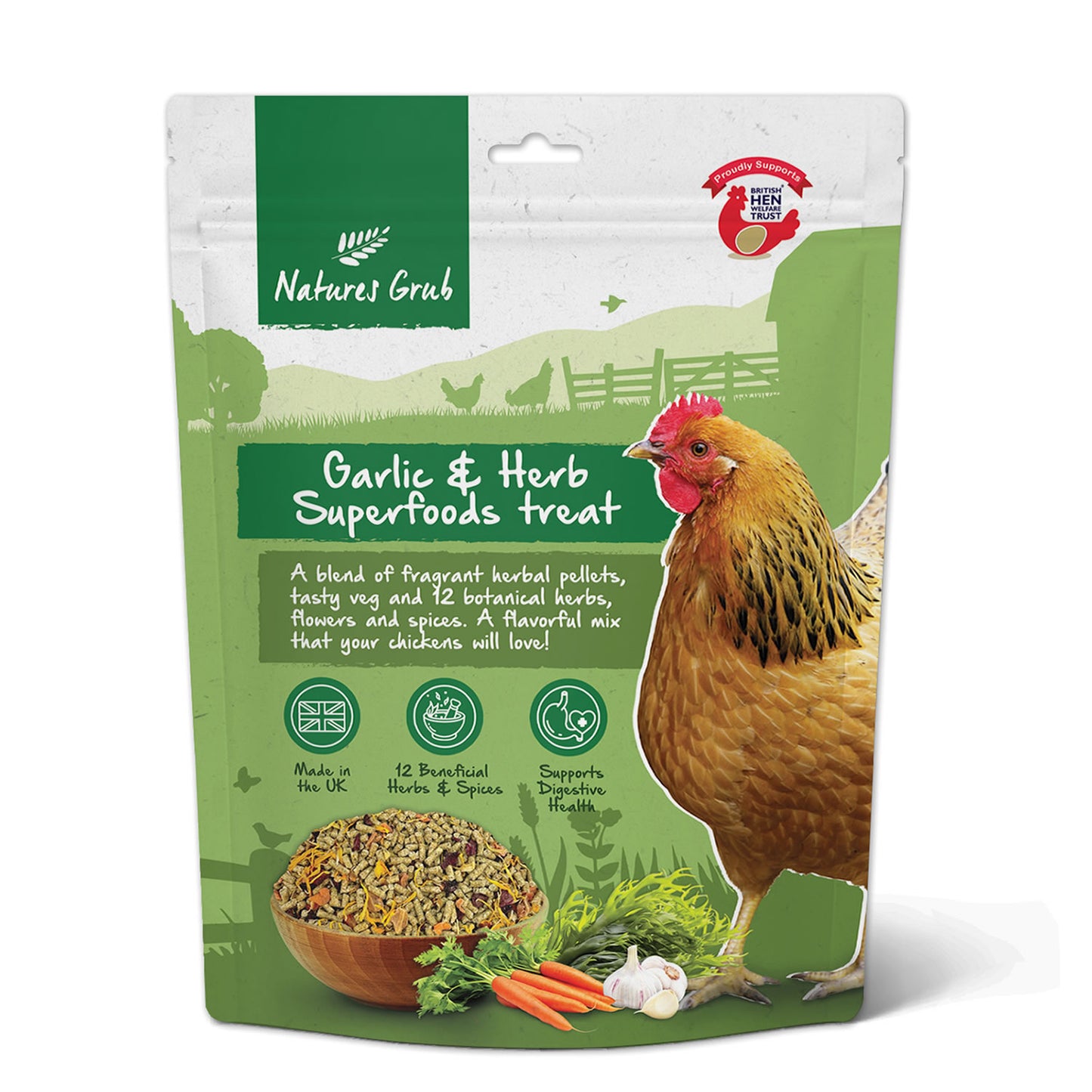 Nature's Grub Garlic & Herb Superfoods Treat 600g