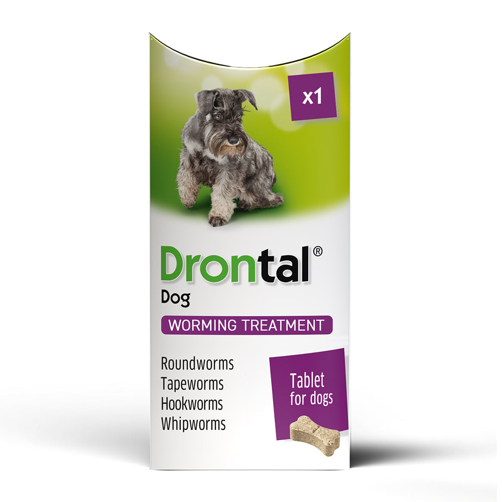 Drontal Tasty Bone Wormer Tablets for Small & Medium Dogs - 2 to 20kg All Pack Sizes