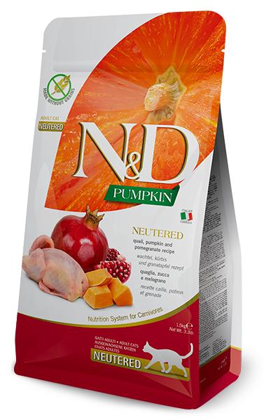 N&D Pumpkin Cat Quail Neutered 1.5kg
