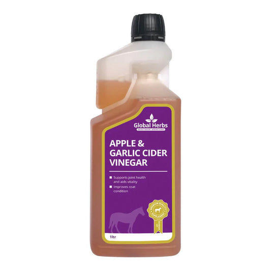 Global Herbs Apple Garlic Cider Vinegar Equine 1Liter