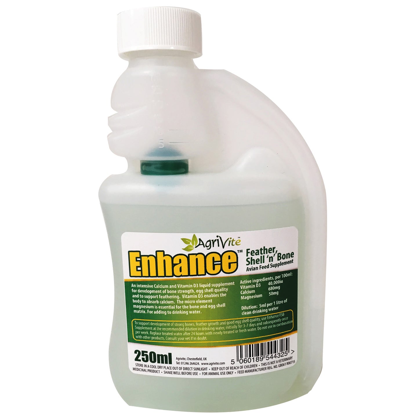 AgriVite Chicken Lickin' Enhance Feather, Shell 'n' Bone Supplement 250ml