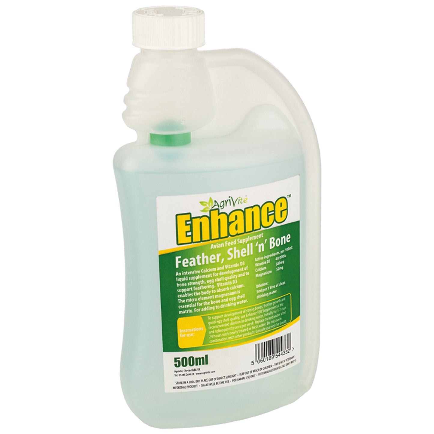 AgriVite Chicken Lickin' Enhance Feather, Shell 'n' Bone Supplement 500ml